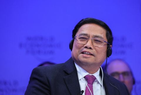 Vietnam’s Prime Minister Pham Minh Chinh speaks during the 54th annual meeting of the World Economic Forum in Davos, Switzerland, January 16, 2024. REUTERS/Denis Balibouse/File Photo