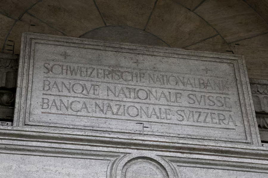 A view of the headquarters of the Swiss National Bank (SNB), before a press conference in Zurich, Switzerland, March 21, 2024.