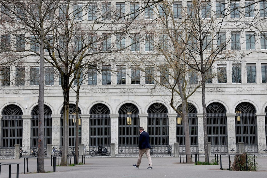The Swiss National Bank (SNB) building is seen near the Limmat river in Zurich, Switzerland March 23, 2023.