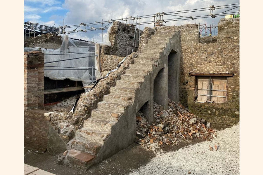 A view of an ancient domus during archaeological excavations in the ancient archeological site of Pompeii, Italy, in this handout photo obtained by Reuters on March 25, 2024.