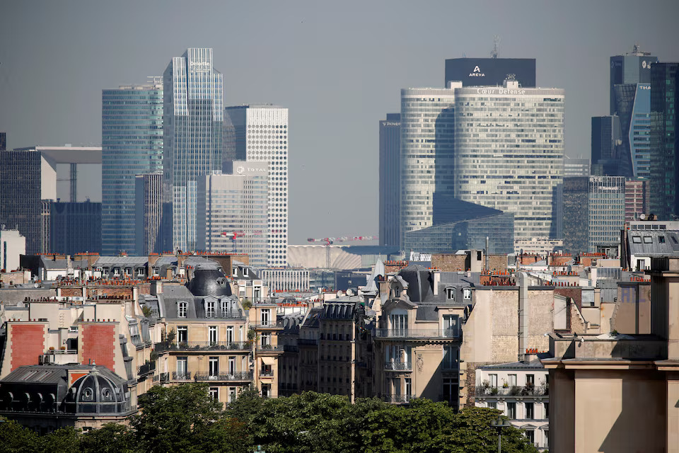 The skyline of La Defense business district is seen during a warm and sunny day as a heatwave combined with pollution led to circulation restrictions in Paris, France on June 25, 2020 — Reuters/File