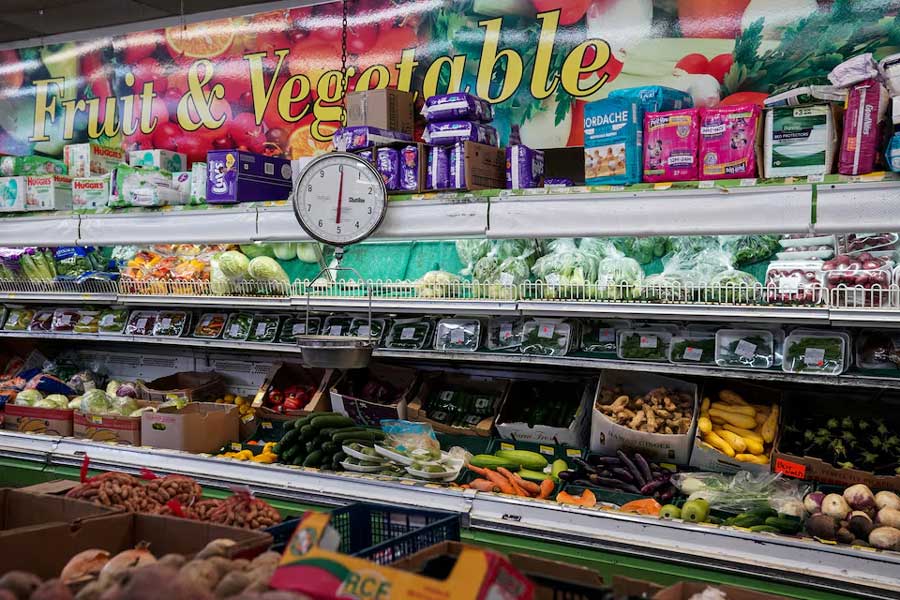 Produce is displayed at Best World Supermarket in the Mount Pleasant neighborhood of Washington, DC, US, August 19, 2022.