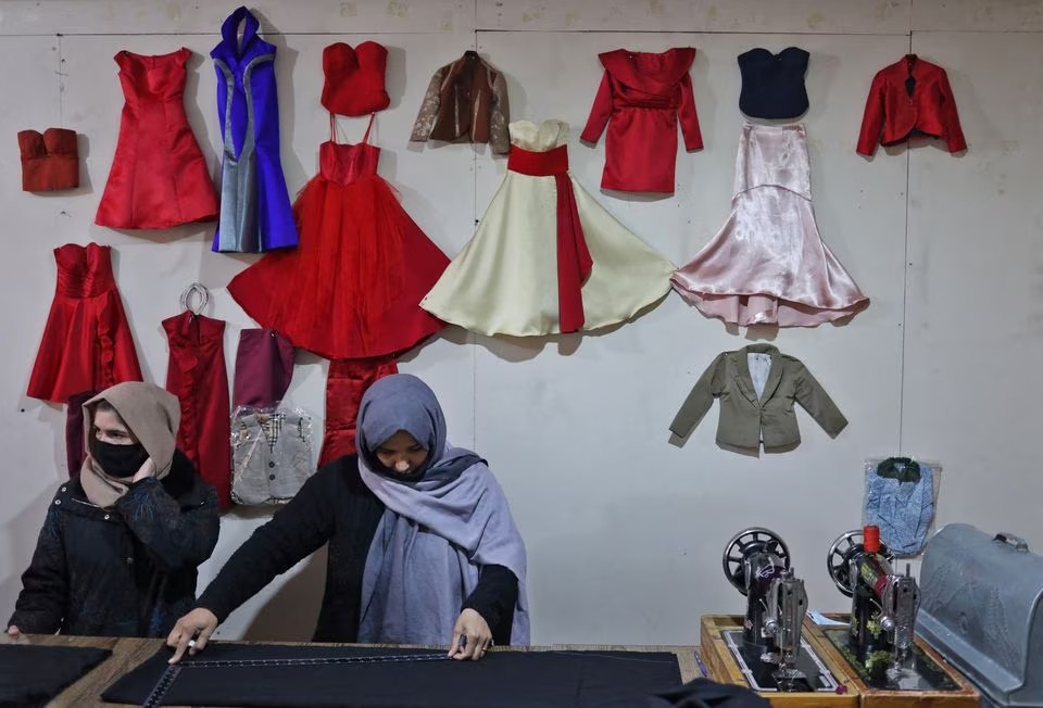 Lialuma, 47, a sewing instructor, conducts training at a sewing workshop in Kabul, Afghanistan on January 15, 2022 — Reuters/Files