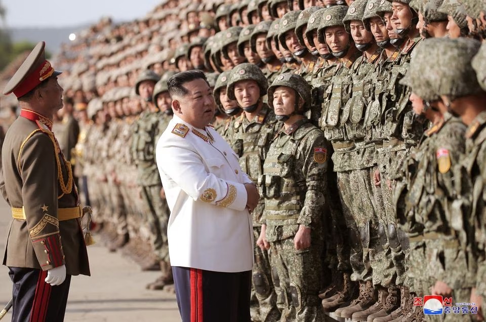 North Korean leader Kim Jong Un meets troops who have taken part in the military parade to mark the 90th anniversary of the founding of the Korean People's Revolutionary Army, in this undated photo released by North Korea's Korean Central News Agency (KCNA) on April 29, 2022 — KCNA via REUTERS
