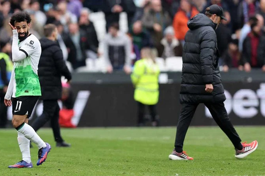 Premier League - West Ham United v Liverpool - London Stadium, London, Britain - April 27, 2024 Liverpool’s Mohamed Salah looks dejected after the match REUTERS/David Klein