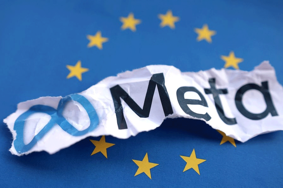 EU flag and Meta logo are seen in this illustration taken, May 22, 2023.