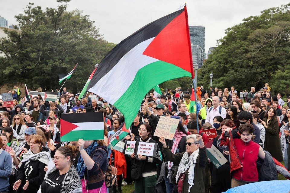 Members of the Palestine Action Group gather ahead of a rally, amid the ongoing conflict between Israel and the Palestinian Islamist group Hamas, in Sydney, Australia on May 3, 2024 — Reuters photo