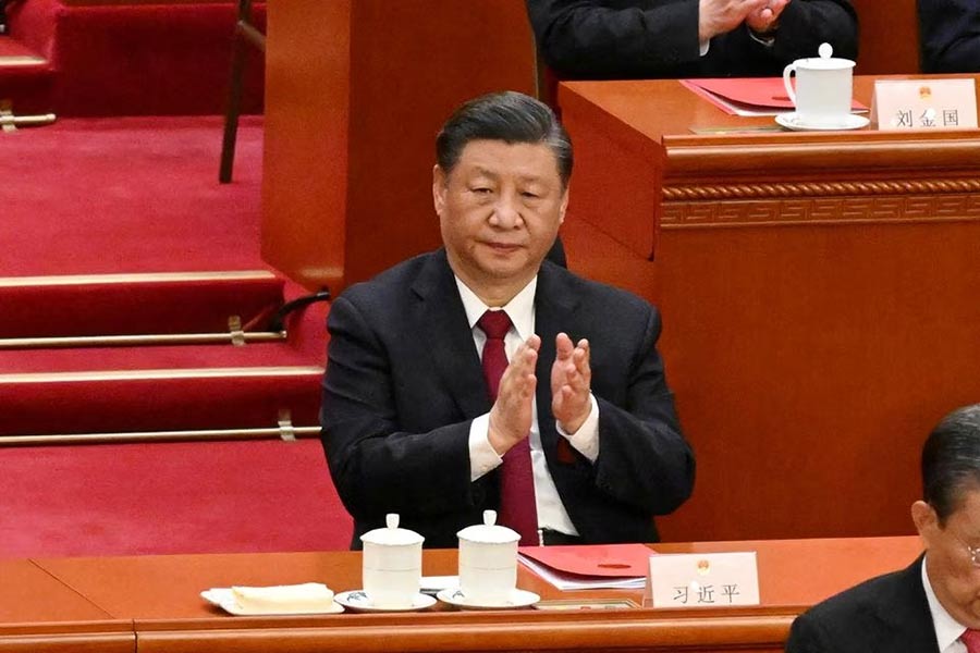China’s President Xi Jinping applauding during the closing session of the National People's Congress (NPC) at the Great Hall of the People in Beijing on last March 13 –Reuters file photo