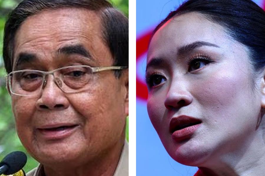 Thailand’s Prime Minister Prayuth Chan-ocha and Paetongtarn Shinawatra, daughter of former Prime Minister Thaksin Shinawatra