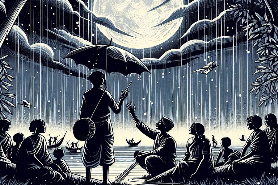 Rain folktales in the Bengal Delta are tied to agriculture, livelihood, flooding, and destruction