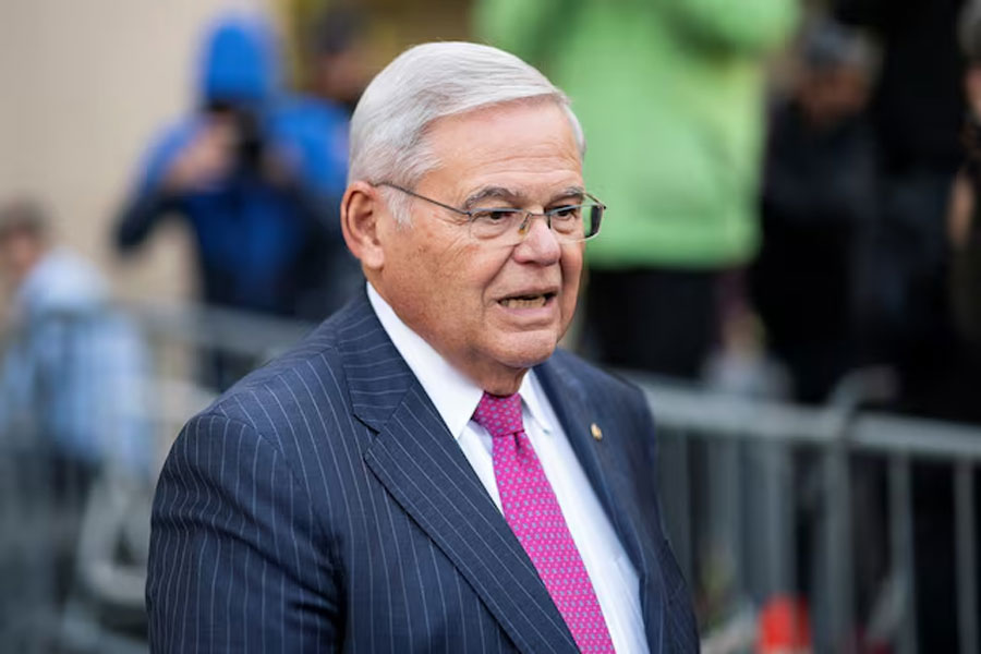 US Senator Robert Menendez (D-NJ) exits the Manhattan Federal Court in New York City, U.S., October 23, 2023.