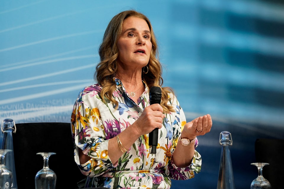 Melinda Gates, Co-chair of the Bill & Melinda Gates Foundation, participates in a panel titled "Empowering Women as Entrepreneurs and Leaders" at the 2023 Spring Meetings of the World Bank Group and the International Monetary Fund in Washington, US, April 13, 2023. REUTERS/Elizabeth Frantz/File Photo