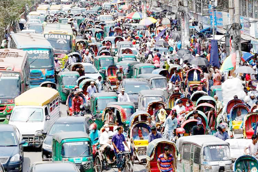 A snap of regular traffic congestion in Dhaka — Agency photo