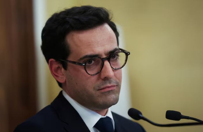 French Foreign Minister Stephane Sejourne attends a press conference at the Pine Residence, the official residence of the French ambassador to Lebanon, in Beirut, Lebanon, April 28, 2024. REUTERS/Mohamed Azakir/File Photo