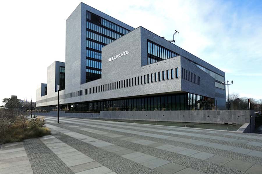 General view of the Europol building in The Hague, Netherlands