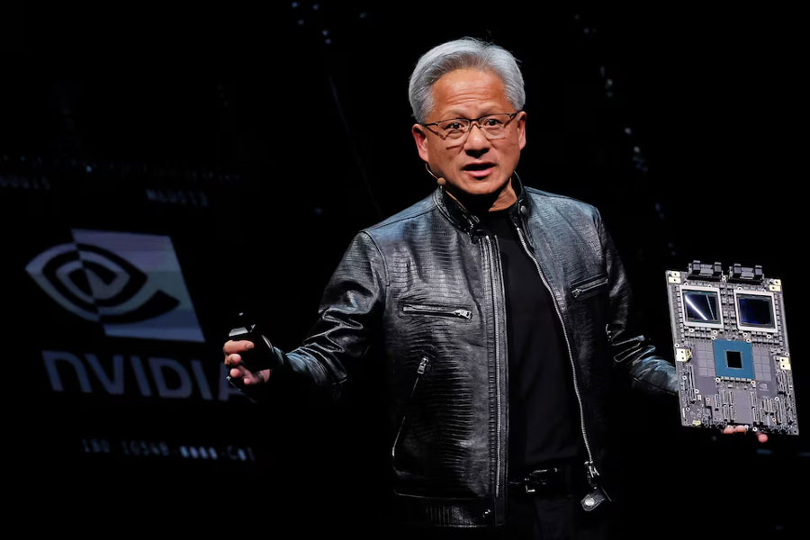 Nvidia CEO Jensen Huang present NVIDIA Blackwell platform at an event ahead of the COMPUTEX forum, in Taipei, Taiwan June 2, 2024.