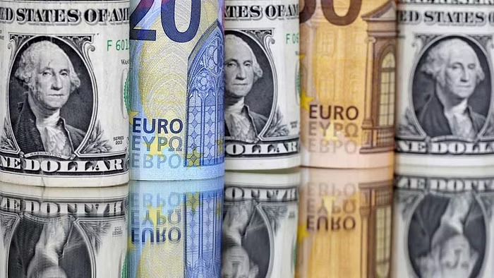 US Dollar and Euro banknotes are seen in this illustration taken Jul 17, 2022.