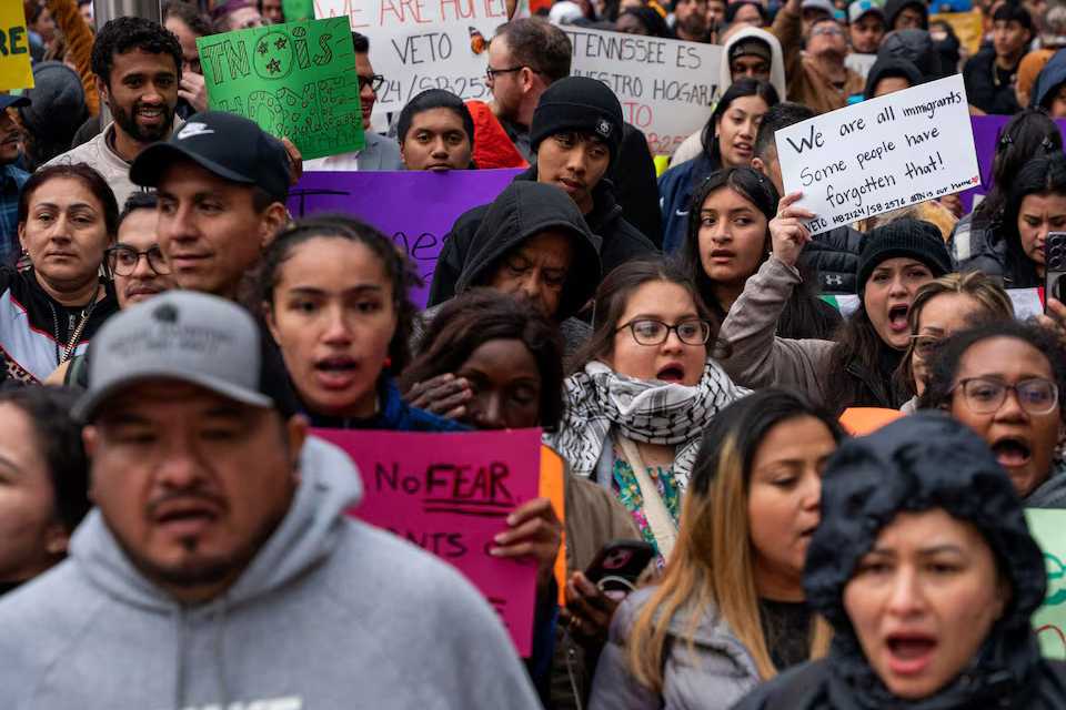 Protesters rally at Legislative Plaza near the Tennessee State Capitol building in Nashville, Tennessee on April 4, 2024 — Reuters/File