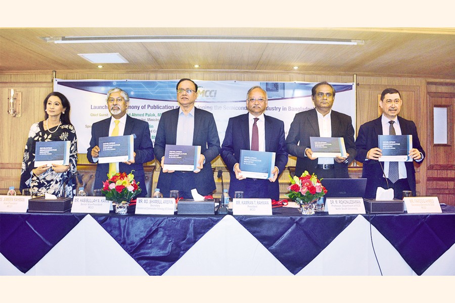 The Metropolitan Chamber of Commerce and Industry, Dhaka (MCCI), launched the strategic document titled "Developing the Semiconductor Industry in Bangladesh" at its Gulshan office in Dhaka on Thursday. Zunaid Ahmed Palak, State Minister for Posts, Telecommunications and Information Technology was present as the chief guest virtually while Md. Shamsul Arefin, Secretary, Information and Communication Technology Division of the ministry attended as special guest.