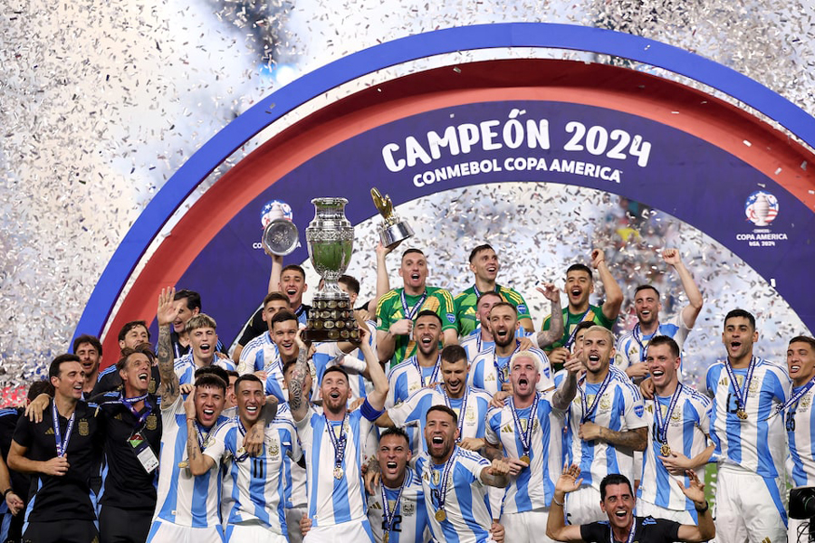 Argentina celebrate after winning Copa America 2024