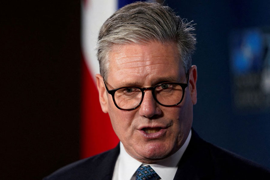 Britain’s Prime Minister Keir Starmer speaks as he participates in a bilaterla meeting with Secretary General of NATO Jens Stoltenberg, during NATO’s 75th anniversary summit, in Washington, U.S. July 10, 2024.