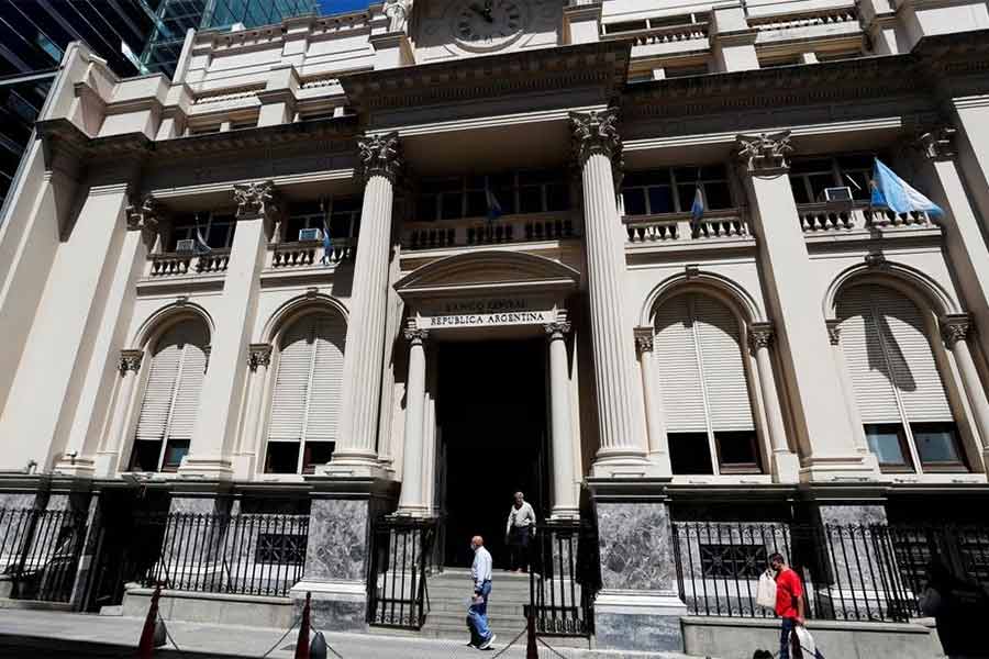 The facade of Argentina’s Central Bank is pictured in the financial district of Buenos Aires -Reuters file photo