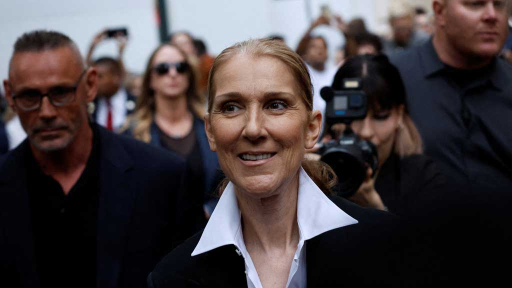 July 23, 2024 Singer Celine Dion, outside her hotel ahead of the Paris 2024 Olympics. REUTERS/Gonzalo Fuentes/File Photo