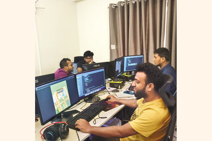 Professionals working at a Bangladeshi game development studio