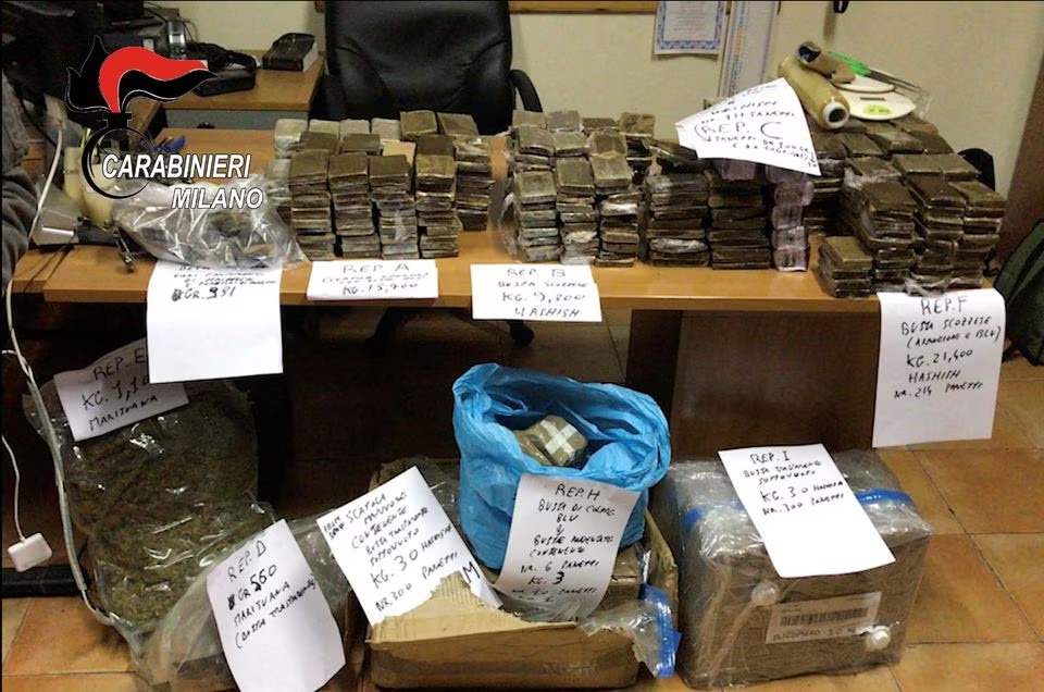 Seized drugs are seen following an investigation on drugs cartels operating in Italy increasingly using shadow networks of unlicensed Chinese money brokers to launder their proceeds in this handout photo obtained by Reuters on April 4, 2023 — Carabinieri/Handout via REUTERS