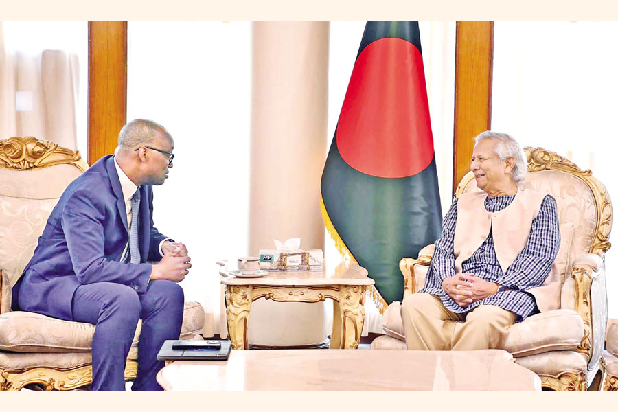 World Bank Country Director Abdoulaye Seck called on Chief Adviser Professor Dr Muhammad Yunus at the State Guest House Jamuna in the capital on Tuesday. — PID