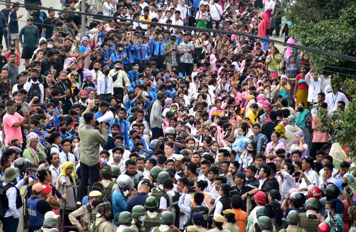 Demonstrators attend a protest march to demand an end to the latest spurt of ethnic violence, in Imphal, Manipur, India, September 10, 2024. REUTERS/Stringer/File Photo