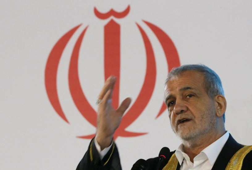 Iranian President Masoud Pezeshkian in Basra, Iraq, September 13, 2024. REUTERS/Essam al-Sudani