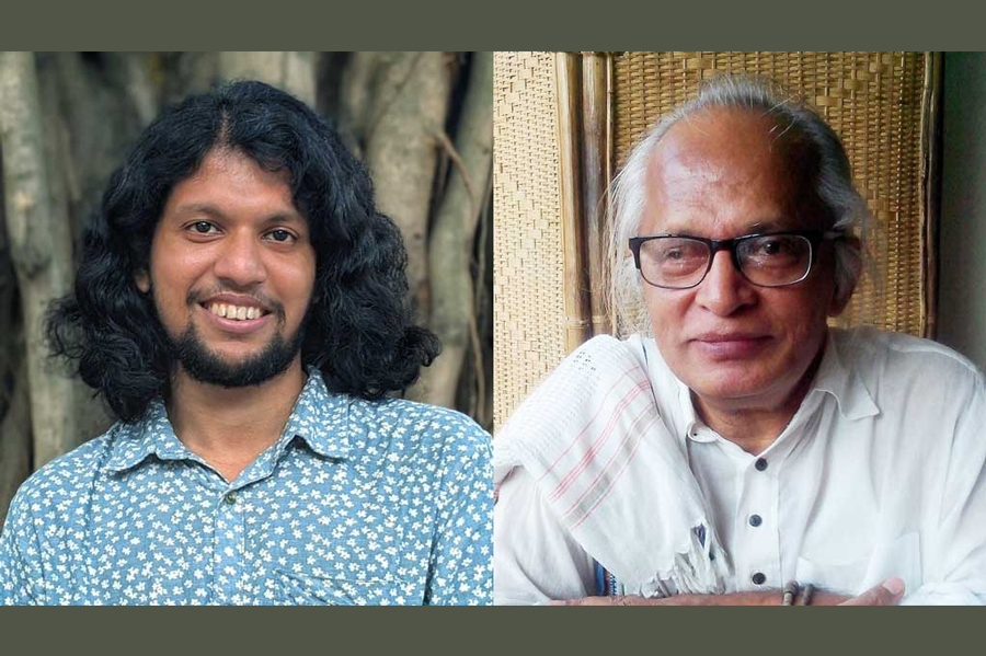 A combo photo showing Special Assistant to the Chief Advisor Mahfuz Alam (left) and poet Farhad Mazhar (right).