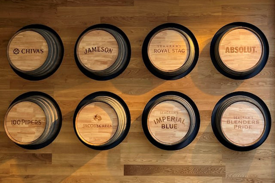 Pernod Ricard’s brand names are seen inside its India office in Gurugram, India, April 28, 2022.