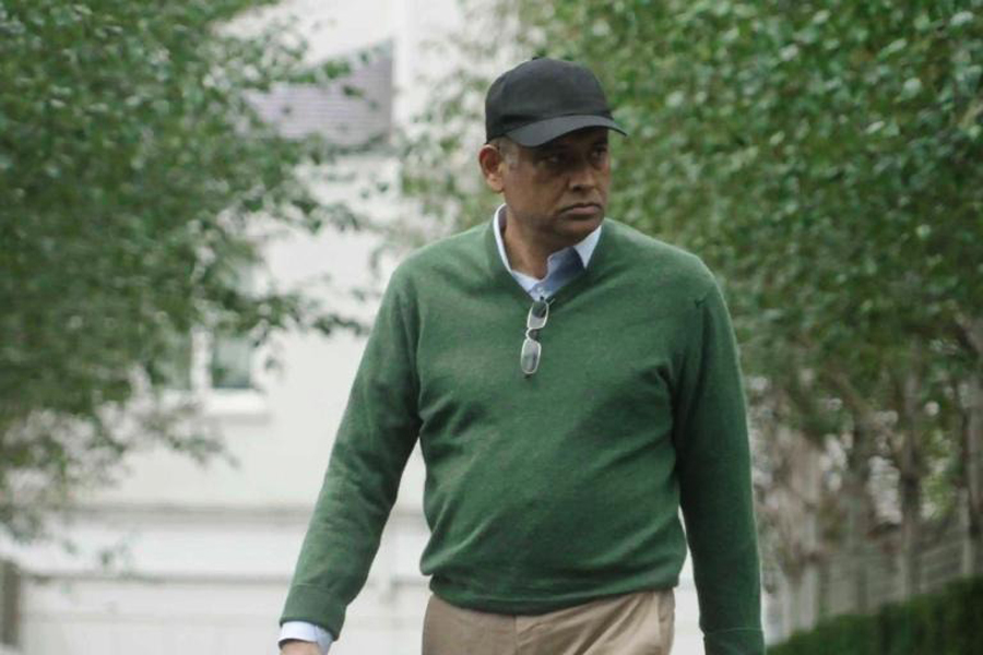 Saifuzzaman Chowdhury outside his apartment in London