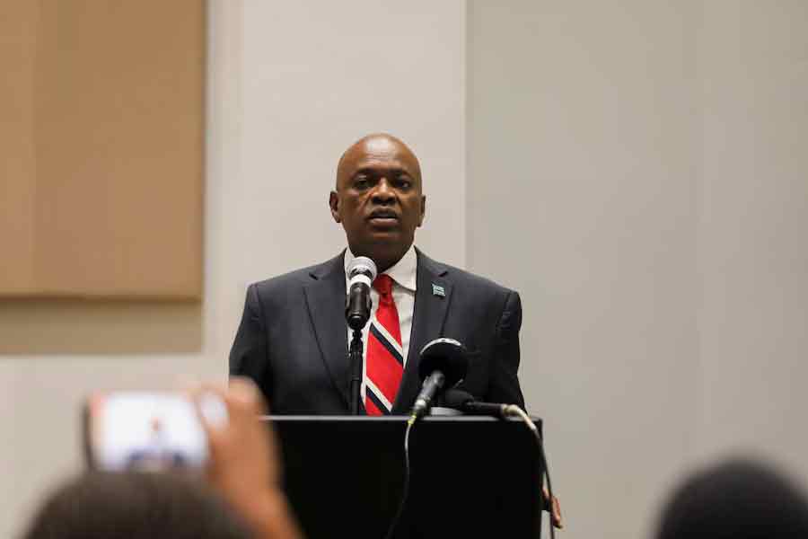 Botswana's President Mokgweetsi Masisi addressing a press conference to concede defeat after the October 30 general elections, where the Botswana Democratic Party (BDP) lost elections to the opposition coalition Umbrella for Democratic Change (UDC), in Gaborone on Friday –Reuters photo