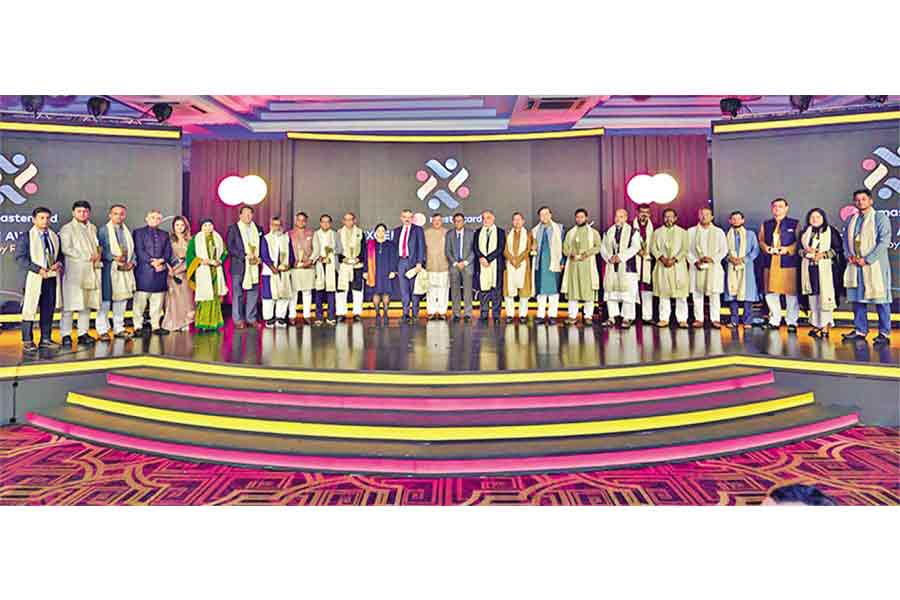 Recipients of MasterCard Excellence Award 2024 pose for a photo at the award giving ceremony held at a city hotel on Saturday. — FE photo