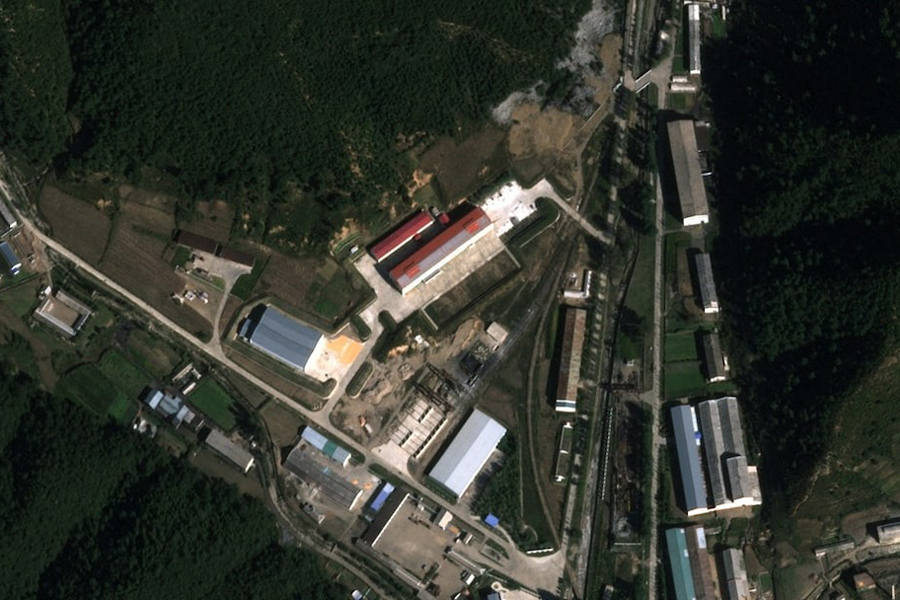 A satellite image shows a suspected missile assembly building under construction (lower center of photo) at the “February 11 Plant” near Hamhung, North Korea in this handout image obtained by Reuters on November 20, 2024.