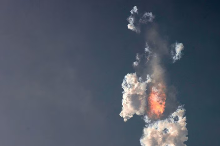 SpaceX's next-generation Starship spacecraft, atop its powerful Super Heavy rocket, explodes after its launch from the company's Boca Chica launchpad on a brief uncrewed test flight near Brownsville, Texas on April 20 — Reuters photo