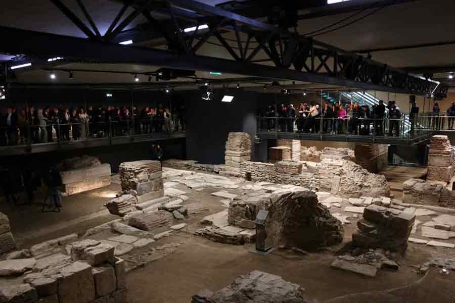 A view of a subway station during a visit by Greek President Katerina Sakellaropoulou and Prime Minister Kyriakos Mitsotakis to admire artefacts unearthed during construction work in Thessaloniki, Greece, Nov 29, 2024.