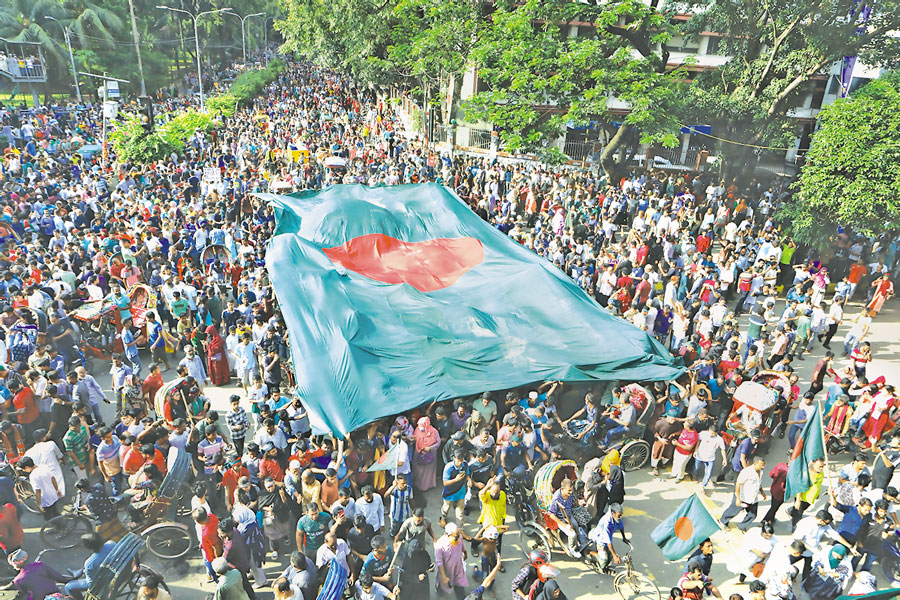 People celebrate the fall of Hasina regime on August 5 in Dhaka — FE file photo