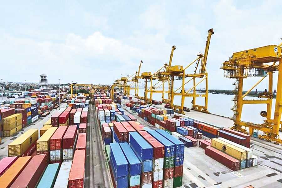 A partial view of Chittagong Port