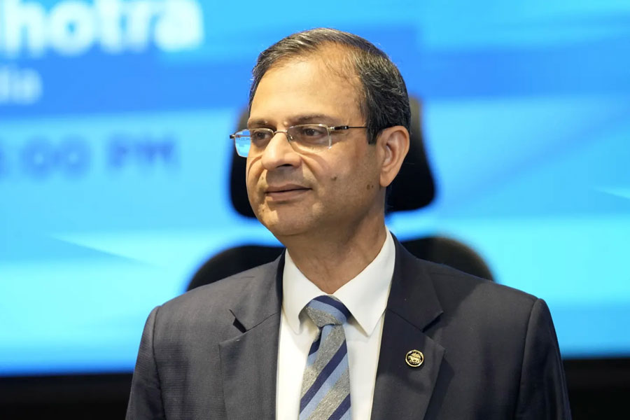 Reserve Bank of India’s new Governor Sanjay Malhotra speaks during a press conference at the RBI headquarters in Mumbai, Wednesday, Dec. 11, 2024