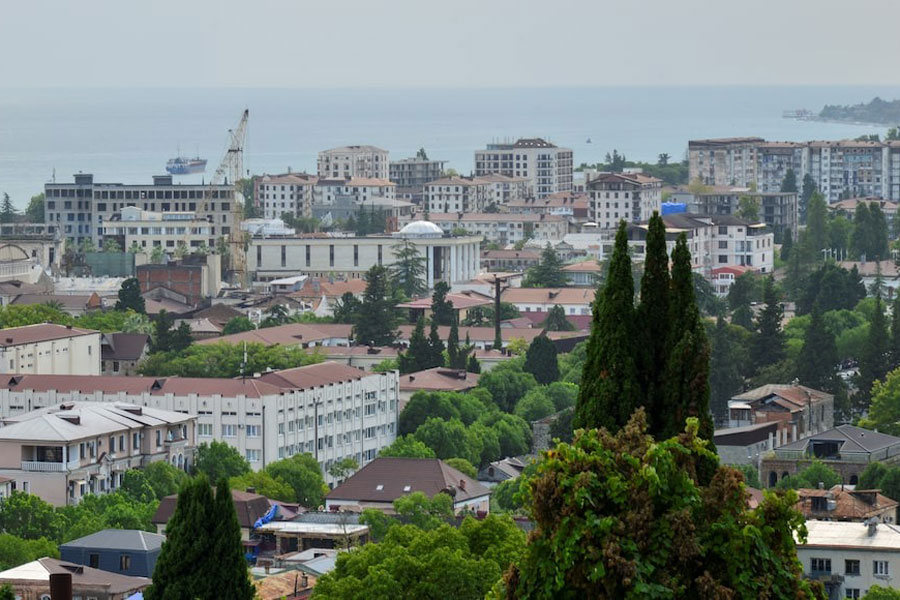 A general view shows the Black Sea port of Sukhumi (Sukhum), the capital of Georgia’s breakaway region of Abkhazia September 8, 2024.