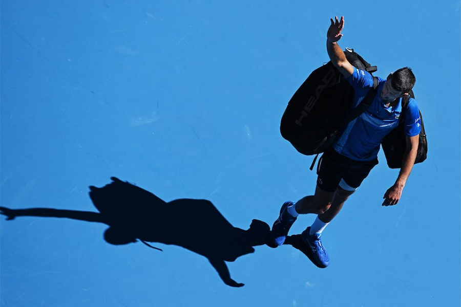Serbia's Novak Djokovic waves to the crowd as he leaves the court after retiring from his Australian Open semi final match against Germany's Alexander Zverev at Melbourne Park in Melbourne, Australia on January 24, 2025 — Reuters photo