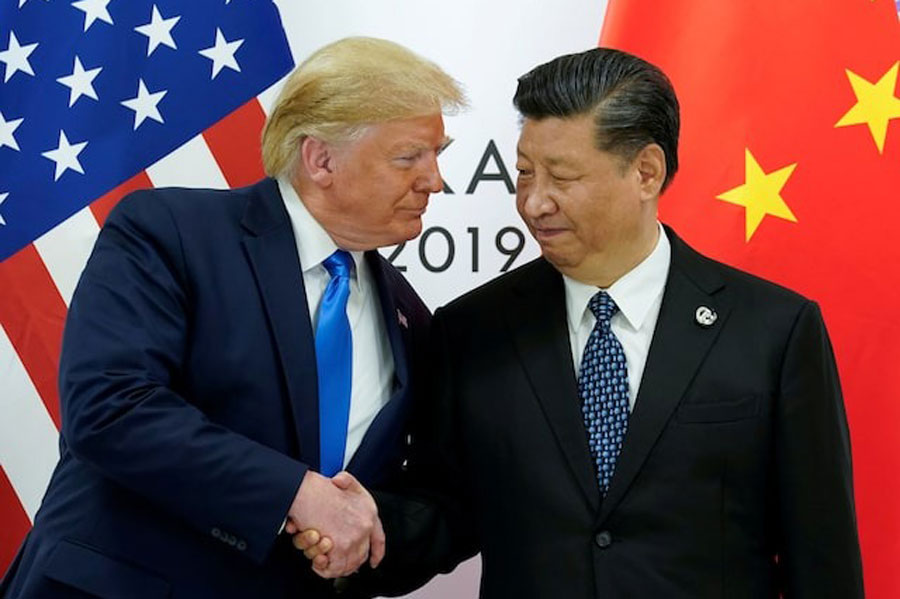 US President Donald Trump meets with China’s President Xi Jinping at the start of their bilateral meeting at the G20 leaders summit in Osaka, Japan, June 29, 2019.