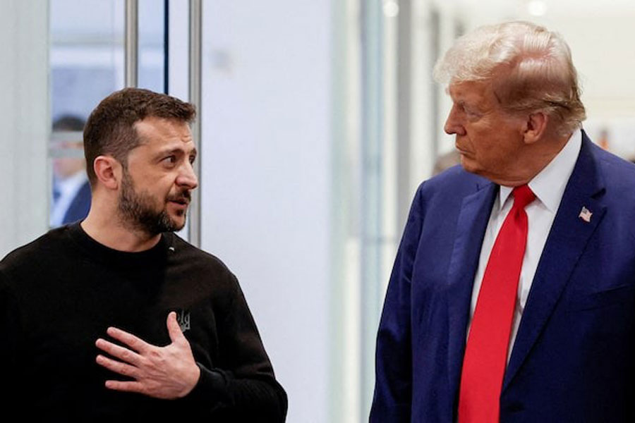 US President Donald Trump and Ukraine’s President Volodymyr Zelenskiy meet at Trump Tower in New York City, US, September 27, 2024.