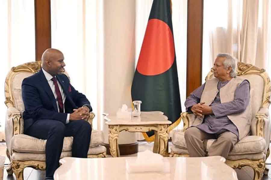 Canadian High Commissioner in Dhaka Ajit Singh meeting at Chief Adviser Professor Muhammad Yunus the State guest House Jamuna –BSS photo