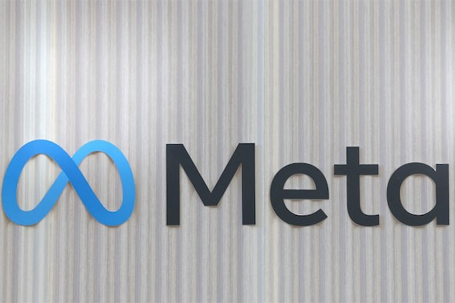 The logo of Meta is seen at the entrance of the company's temporary stand ahead of the World Economic Forum (WEF) in Davos, Switzerland on January 18, 2025 — Reuters/File