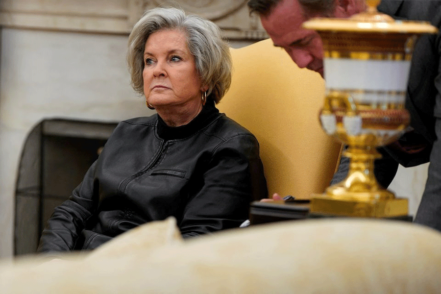 US President Donald Trump's Chief of Staff Susie Wiles looks on, at the White House, in Washington, US February 3, 2025.